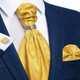 thumbnail image 1 of Corbatas Seda Ascot Pañuelo + Anillo Plateado Paño Colleras amarillo Talla Única, 1 of 5