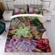 thumbnail image 4 of Plantas Suculentas Conjunto de sábanas temático, trío de piezas, cómodo y amigable con la piel, diseño único, regalo de decoración para el hogar para familiares, amigos y fans,140cm *210cm, 4 of 6