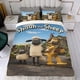 thumbnail image 4 of Shaun el Ovejito Conjunto de sábanas temático, trío de piezas, cómodo y amigable con la piel, diseño único, regalo de decoración para el hogar para familiares, amigos y fans,173X218cm, 4 of 6