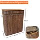 thumbnail image 3 of Canasto Ropa Sucia Pleglable Cesto Bambu 3 Divisiones con Tapa, 3 of 6