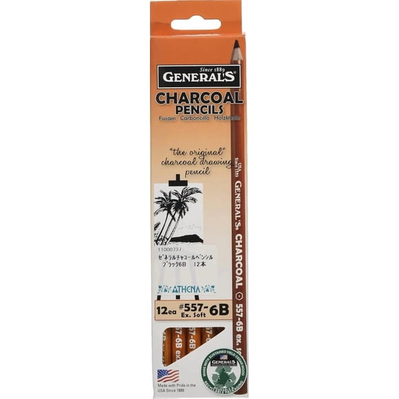 Set de 12 lápices de carbón General 557-6B