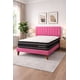 thumbnail image 2 of Cama Plaza y Media Turin Rosado Respaldo + Base + Colchon Mery Desing Excellence Plus, 2 of 8