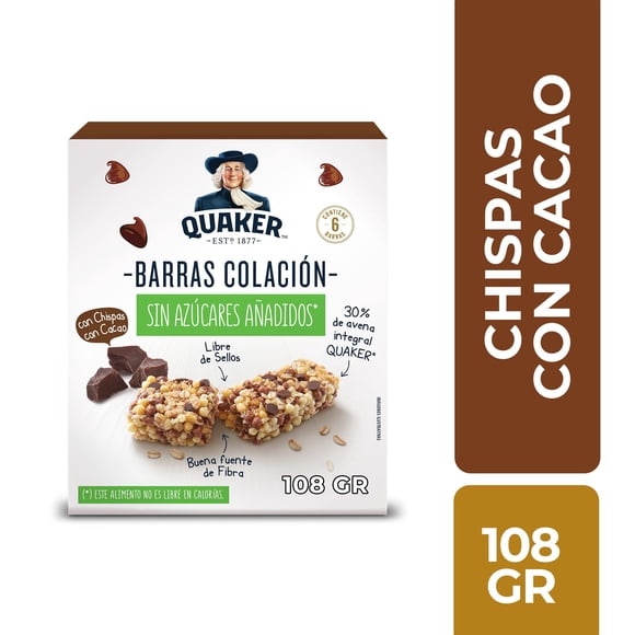 Barra de Cereal Con Chispas Sabor Chocolate, 108 g