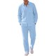 thumbnail image 1 of INSPIRE CHIC Conjunto de 2 Piezas de Lino Camisa de Manga Larga Pantalones con Cordón M Azul, 1 of 5
