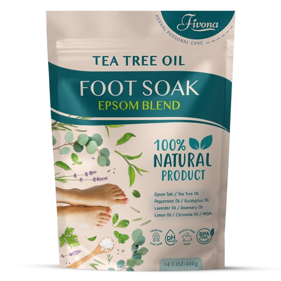 Remojo para pies FIVONA 400 g Mezcla de aceite de árbol del té y sal de Epsom