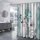 thumbnail image 2 of 1pc/3pcs, Rustic Farmhouse Shower Curtain Toilet Seat Bath Mat Set - Farm Teal Daisy Floral Flowers And Butterfly On Country Wooden Shower Curtain, Farm Teal Polyester Cloth Shower Curtain, Comes With, 2 of 4