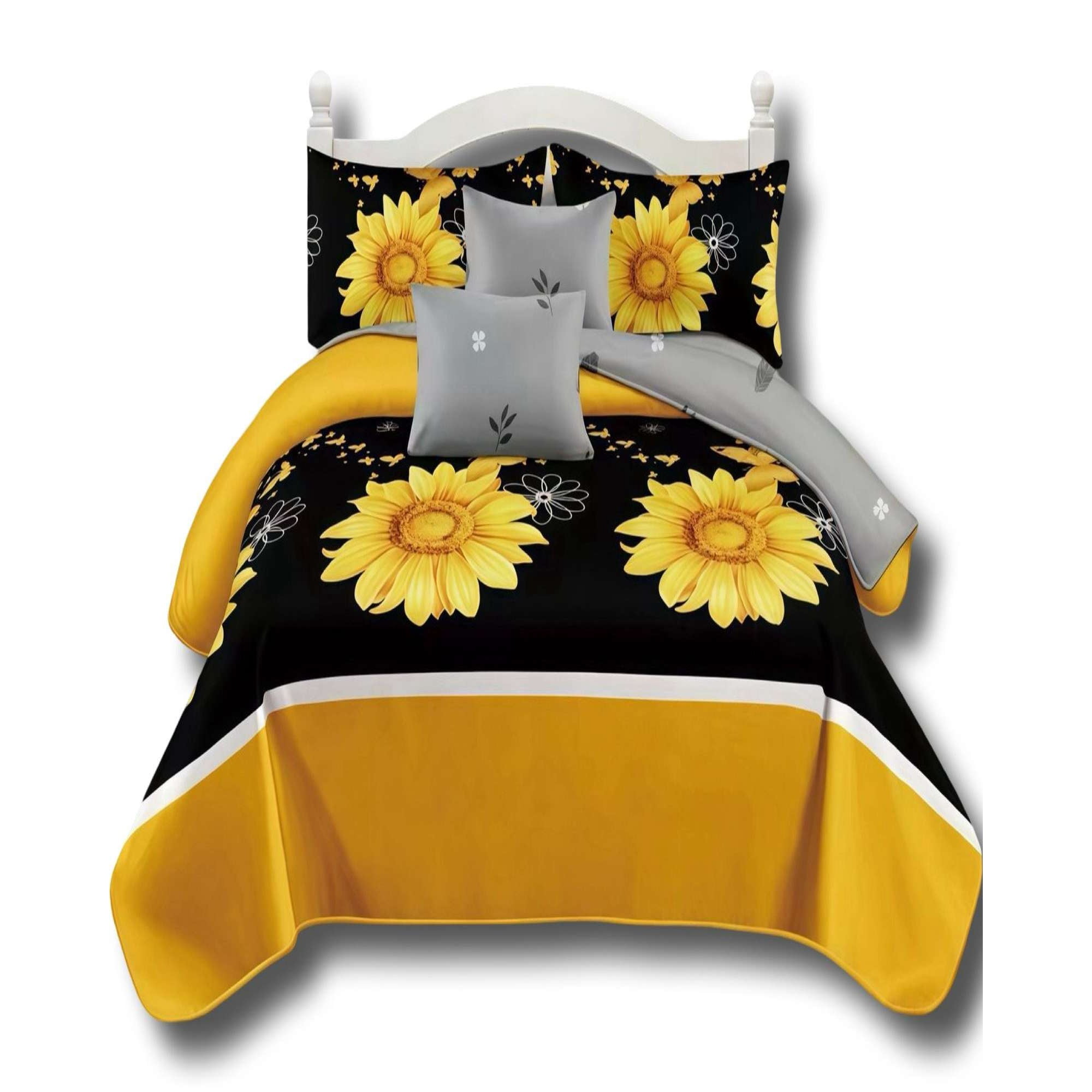 Alonso - Set De Cama De 9 Piezas Incluye Cubrecama Mas Juego De Sabanas Mas Cortinas 08