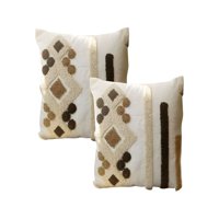 Genérico - Pack De 2 Fundas De Cojin Tufting 45X45 Cm Beige 01