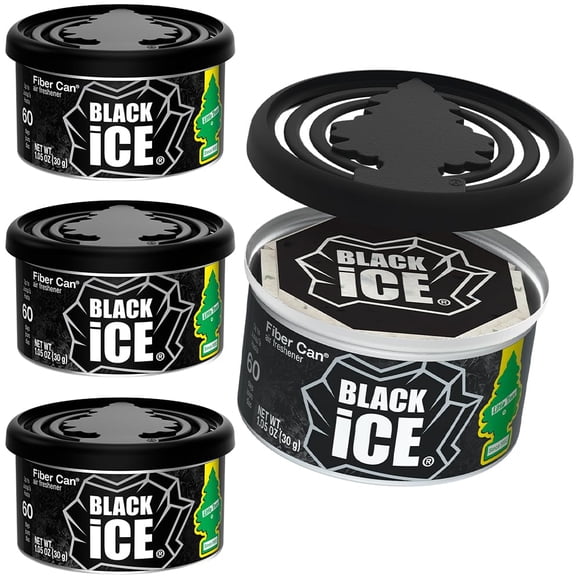 Ambientador para coche LITTLE TREES Fiber Can Black Ice x4
