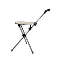 Ioensy - Bastón Plegable De 3 Patas Con Taburete Para Hacer Cola, Escalar Y Hacer Senderismo, Color Beige