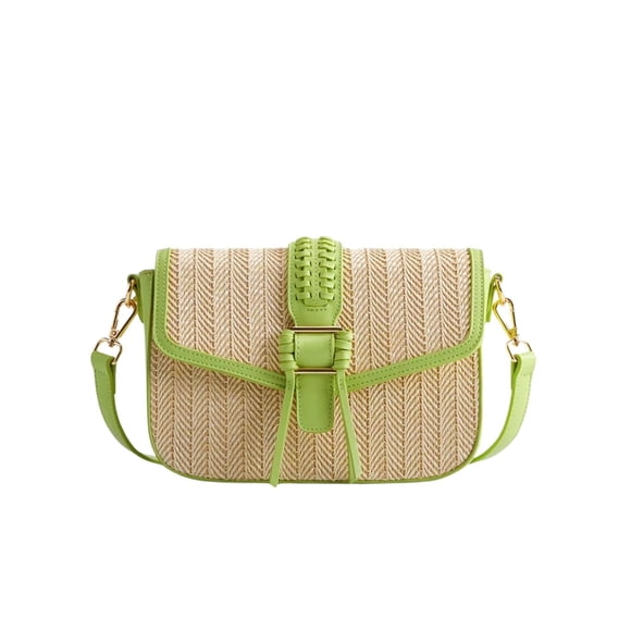 Ecosusi Cartera Bandolera Marina de Rafia Natural Verde