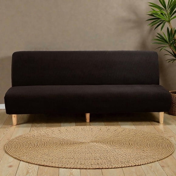 Funda Cubre Futon Tela Gruesa Elasticada Texturizada Cuadrille 3 Cuerpos Color Negro