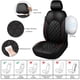 thumbnail image 3 of Fundas para asientos de coche CAROMOP Luxury, juego frontal de piel sintética, negro/rojo, 3 of 7