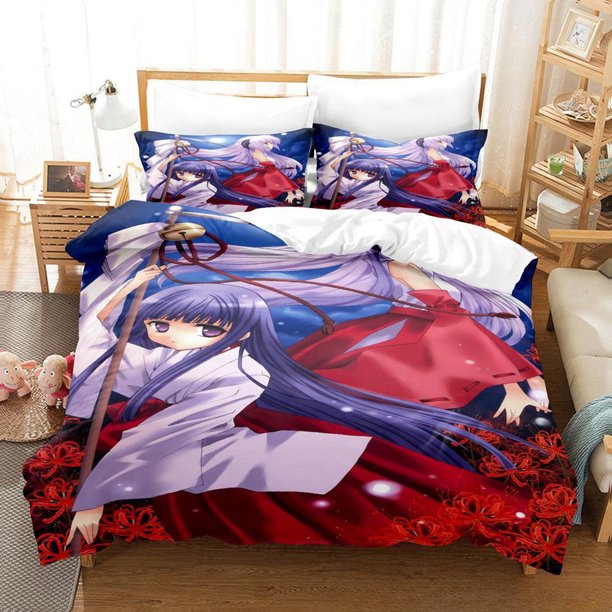 Game Higurashi When They Cry Bedding Set Single Twin Full Size Bed Set Adult Kid Bedroom Duvetcover Sets Home Textile Bed Sheets