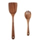 thumbnail image 1 of Utensilios de cocina de madera de teca para cocinar, antiadherentes, naturales y saludables, juego de 2 piezas, 1 of 5