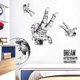 thumbnail image 1 of Pegatina de pared removible grande de astronauta Kiddale, 1 of 7