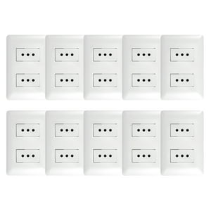 Genérico - Pack 10 Tomacorriente Doble 10A 250V Blanco