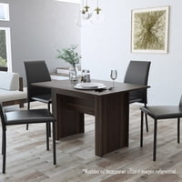 Tuhome - Mesa De Comedor 4 Puestos Classic Café Oscuro