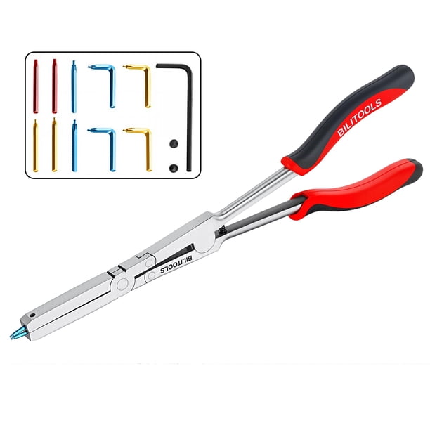 Alicates BILITOOLS de 33 cm de alcance largo para anillos de retención de doble articulación