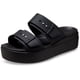 thumbnail image 1 of Sandalias Crocs Brooklyn Buckle Low Wedge negras para mujer, 1 of 6