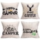thumbnail image 4 of 4pcs Halloween Happy Throw Pillow Cover, Decorative Horror Pumpkin Square Throw Pillow Cover, Pillow Cover Linen Black Gray Stripe Pillow Cover For Bedroom Dorm Room Home Decor, Without Core, 18.0*18., 4 of 5