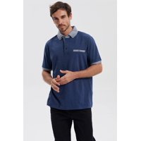 Fashionspark - Polera Hombre Botón Azul Marino