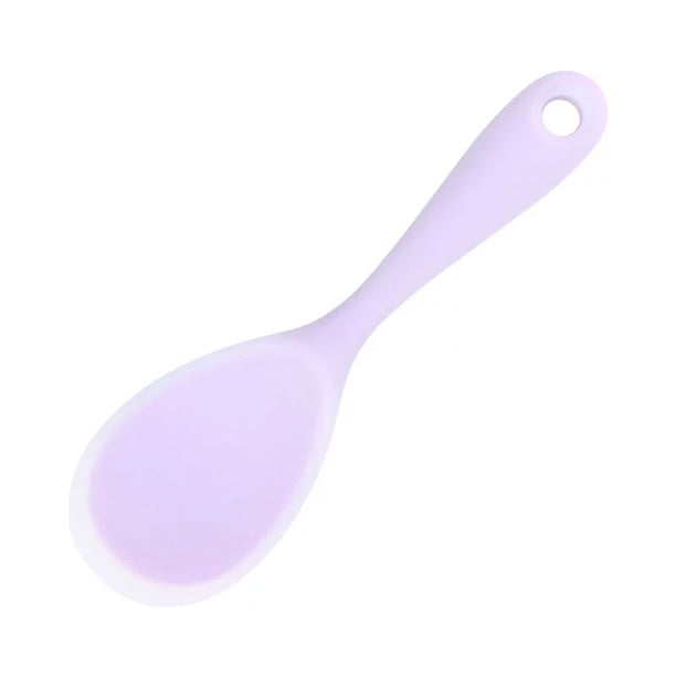 XmhyTop 2 Cucharas de Silicona para Púrpura claro semitransparente, 22.5x6.8 cm - Ideal para Servir Arroz, Papas y Platos Calientes sin Escarchas