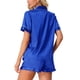 thumbnail image 3 of INSPIRE CHIC Conjunto de Pijama de Satén para Mujer con Ribete en Contraste Camisa de Botones con Solapa Suave y Pantalones Cortos con Volantes Ropa de Dormir XX-Large Azul Real, 3 of 6