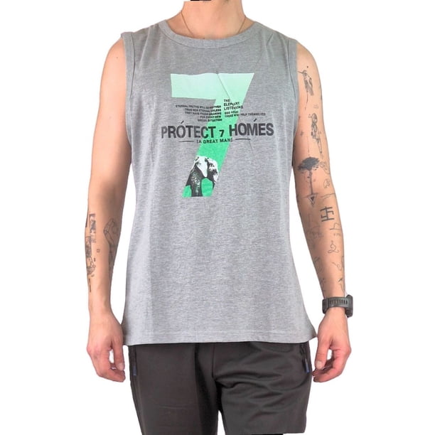 Polera Sin Manga Musculosa Hombre Diseño Colores 294