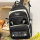 thumbnail image 1 of Kawaii Plaid Bunny Ears Backpack, Cute Preppy Style Laptop Schoolbag, Large Capacity Travel Rucksack With Pendant & Badge, 1 of 5