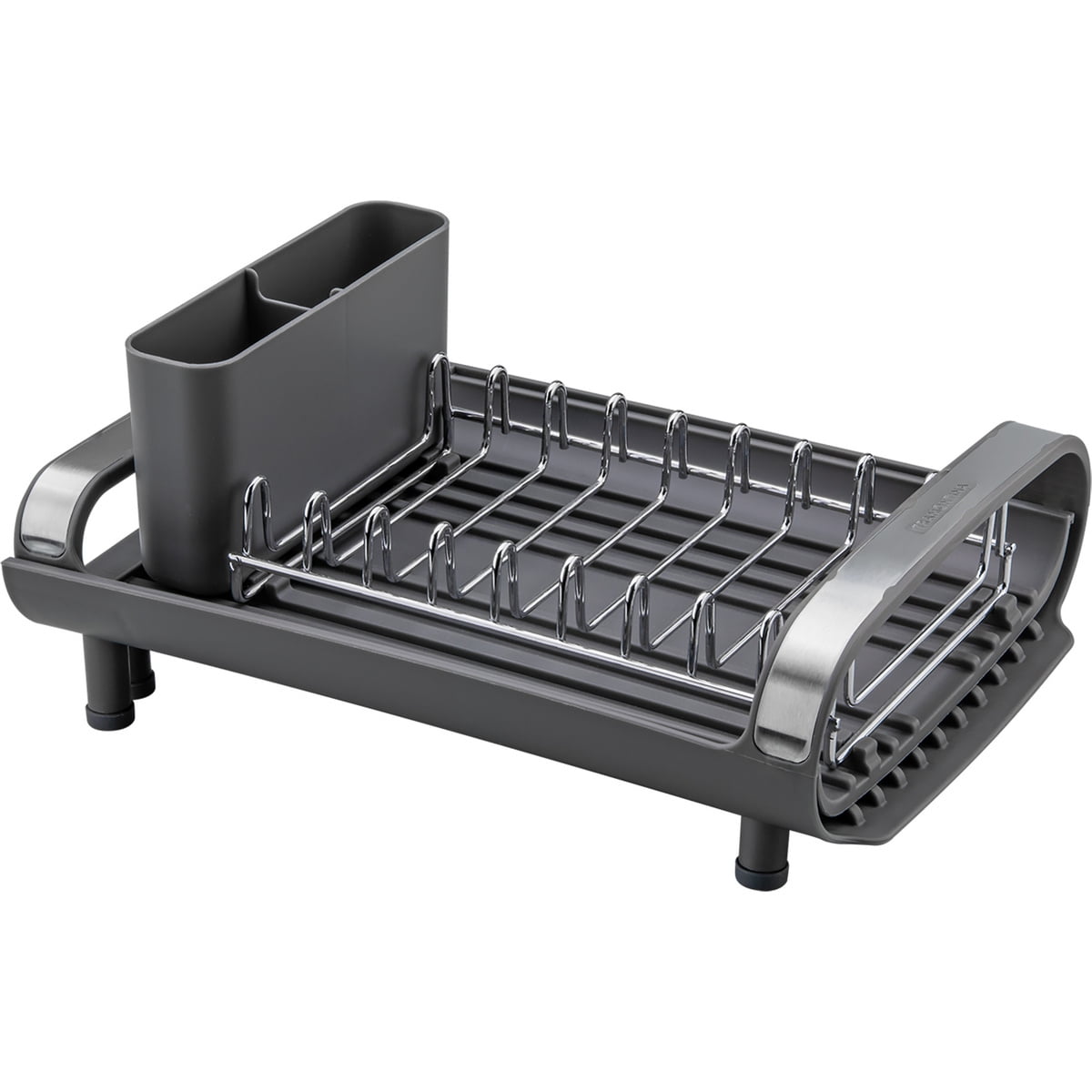 Escurridor De Platos Tramontina Con Secador Y Portacubiertos Grafito