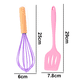 thumbnail image 2 of Juego de 2 mini utensilios de cocina de silicona con mangos de madera., 2 of 5
