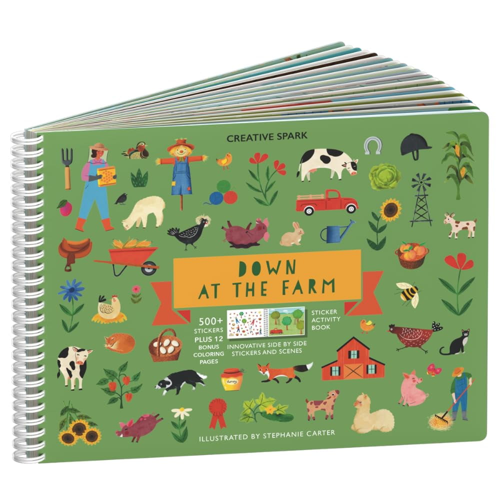 Libro De Pegatinas Cupkin Animales De Granja 500 Pegatinas 12 Páginas