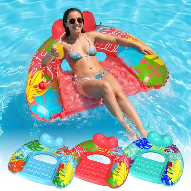 Sillas Inflables Para Piscina 3 Unidades Con Portavasos