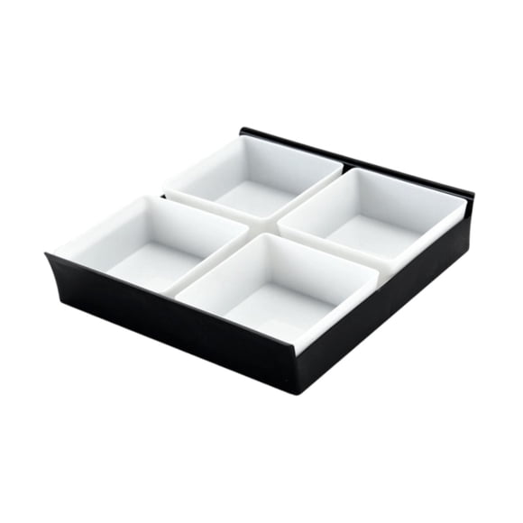 Bandeja De Servicio Dividida Con Frutos Secos, Ideal Para Fiestas, Hoteles Y Banquetes, 4 Compartimentos, 19,7 X 19 X 4,2 Cm.