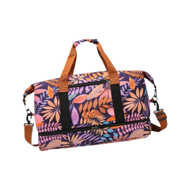 Bolsa de lona de viaje durante la noche con comparación de zapatos portátiles impermeables bolsas con correa para el hombro ajustable para el estado Púrpura