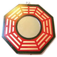 Feng Shui Import - Espejo Tradicional Bagua Feng Shui, 5 Cm De Diámetro, Mdf