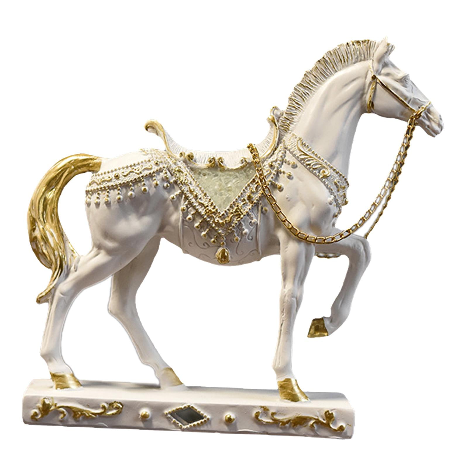 Bothyi - Estatua De Caballo Ornamento Figura De Arte Coleccionable Para Decoración Del Hogar Oficina Dormitorio Blanco