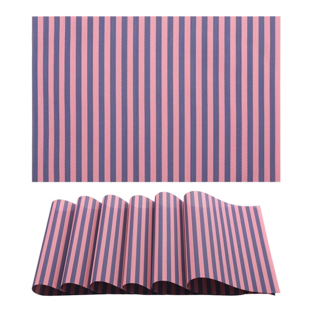Juego de 6 manteles individuales tejidos para decoración de mesa de comedor interior, lavables, manteles de cocina, limpiar con un paño, púrpura/azul, 17.7*11.8 pulgadas