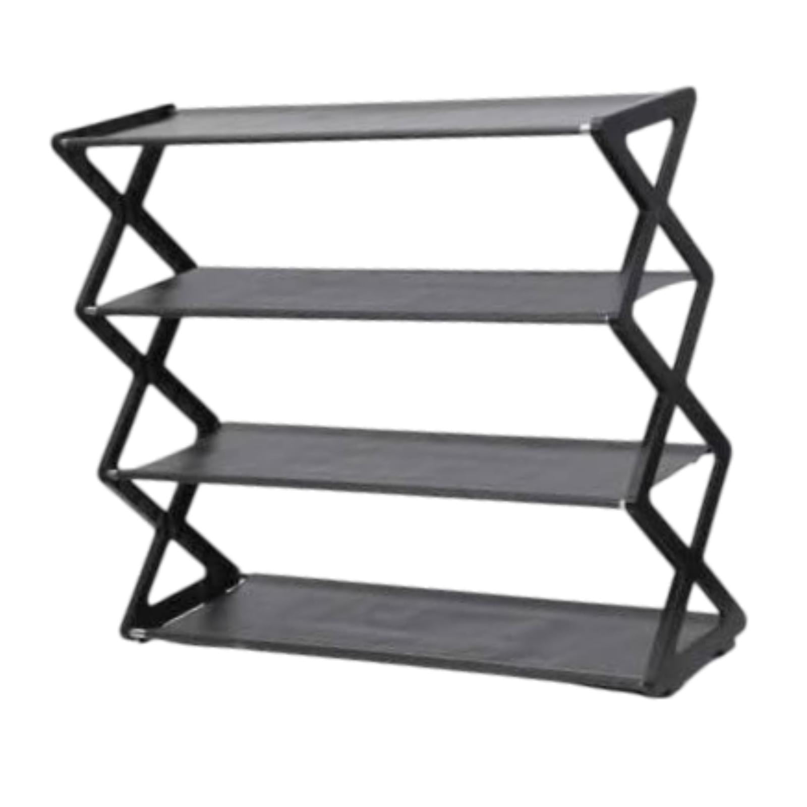 Magideal - Pastel De Almacenamiento De Zapateros Estantería De Ensamblaje Fácil Organizador De Calzado Liviano Soporte Para Dormitorio De Dormitorio Corredor De Negro