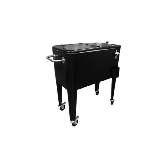 Cooler Retro Negro Con Ruedas