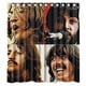 thumbnail image 1 of Cortina de ducha de la banda de rock The Beatles, juego de cortina de baño con ganchos, tamaño 66 x 72 pulgadas, 1 of 3