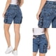 thumbnail image 4 of Short de Mujer Cargo Elasticado Tiro Alto Algodón Azul, 4 of 6
