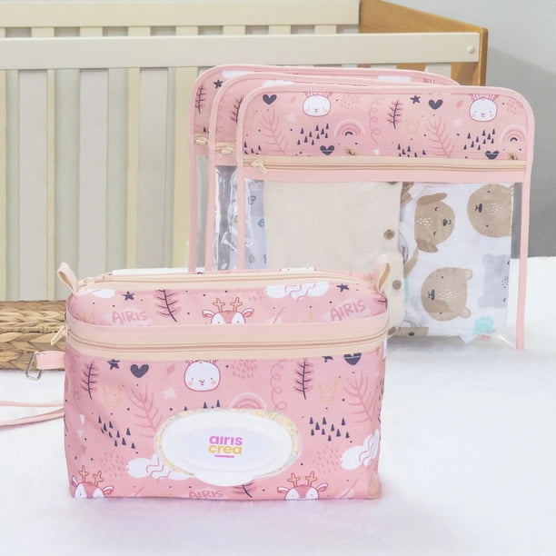 Kit Organizador Maternal Impermeable, Pañalera Bebé Con 4 Estuches Para Muda De Ropa