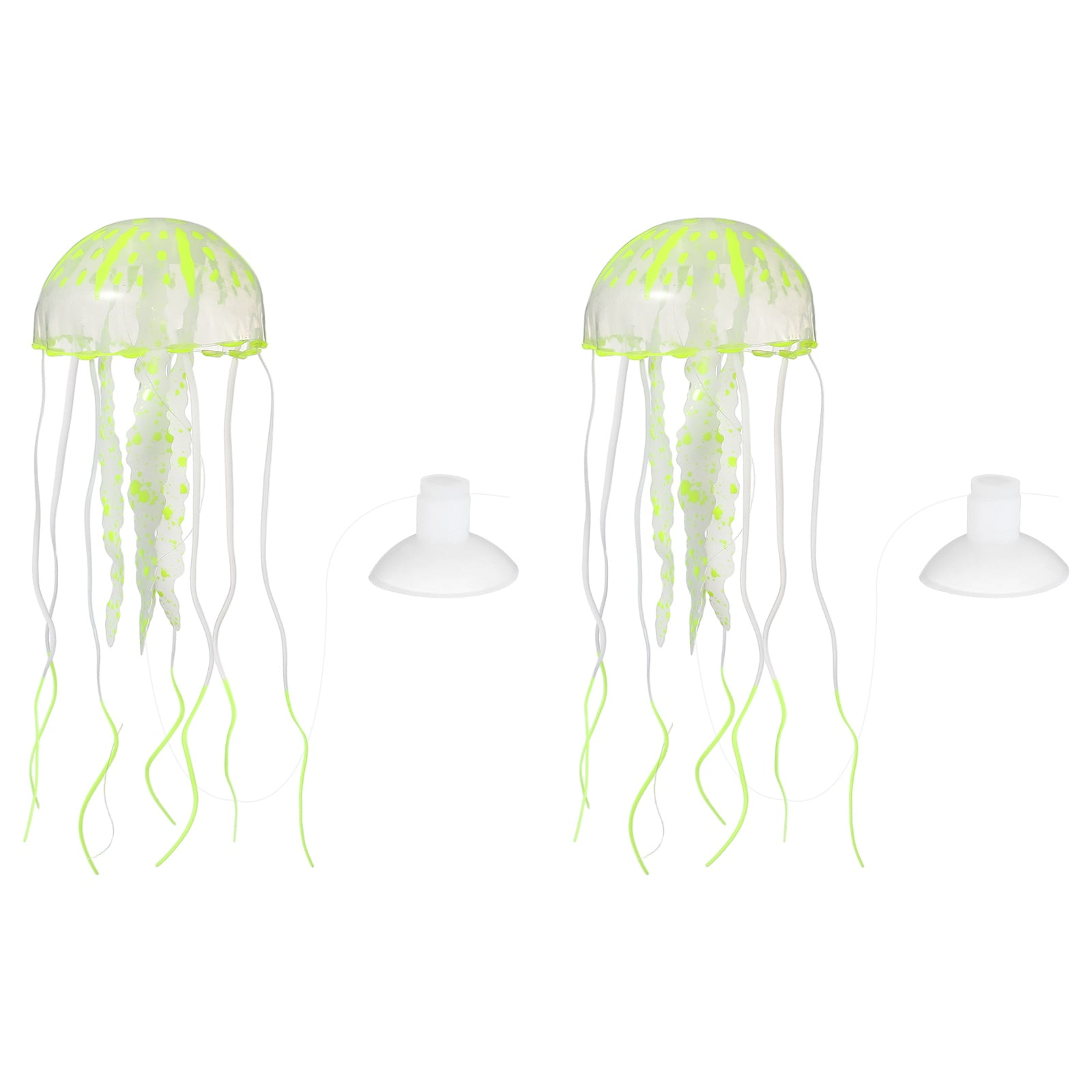 Decoración de Acuario Uxcell Medusa, Decoraciones para Peceras Medusa Acuario Brillante Falsa Medusa Adornos de Silicona, (Amarillo, M, 2 Piezas), Destinado para Decoración de Tanque