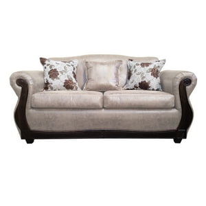 América Decora - Sofá Con Resorte Estructural Grand Santi Envejecido 3 Personas Beige