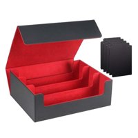 Bothyi - Caja Para Baraja De Cartas Coleccionables, Duradera, Con Capacidad Para 1800 Tarjetas, Estuche Para Tarjetas Deportivas Estándar, Negro Y Rojo