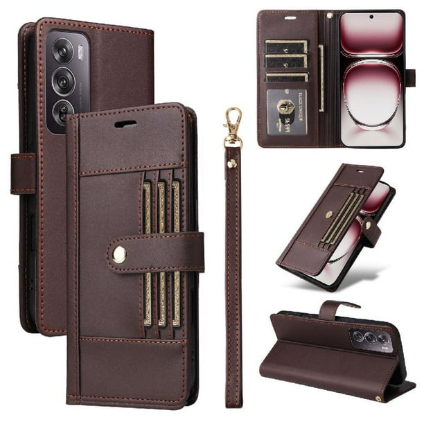 FOXDOCK Funda tipo Cartera para Realme 12 Pro Plus – Cubierta de Cuero PU con Múltiples Ranuras, Bolsillo para Efectivo y Correa de Muñeca