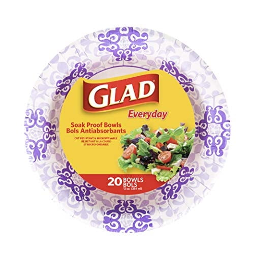 Bols desechables de papel Glad Purple Victorian, 20 piezas