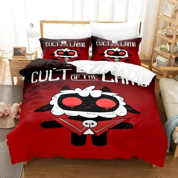 Cult of the Lamb Bedding Set Bed Set Aldult Kid Bedroom Duvet cover Sets Bed Sheet Set Bed Sheets